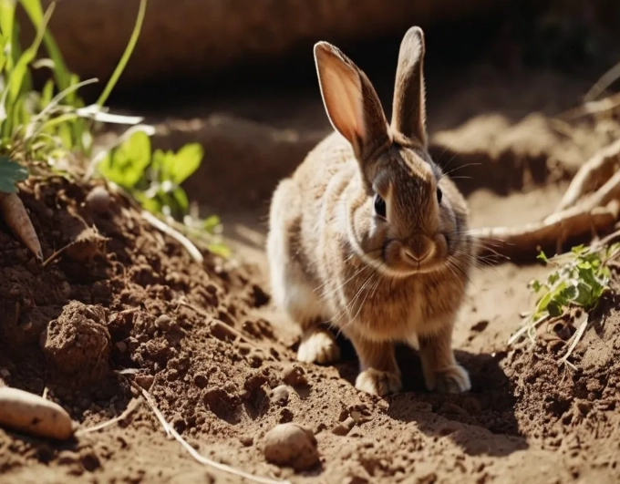 stop rabbits from digging holes