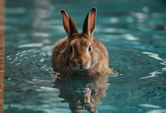 bunny pool swimming bunny pool swimming