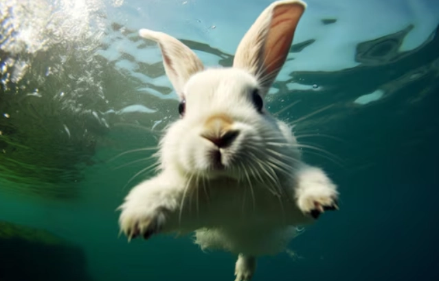Can bunny rabbits swim in the ocean