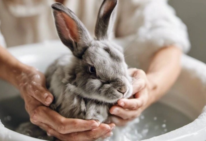 how to bathe a rabbit