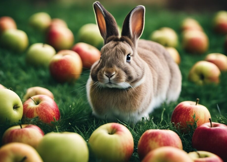 feeding apples to rabbits